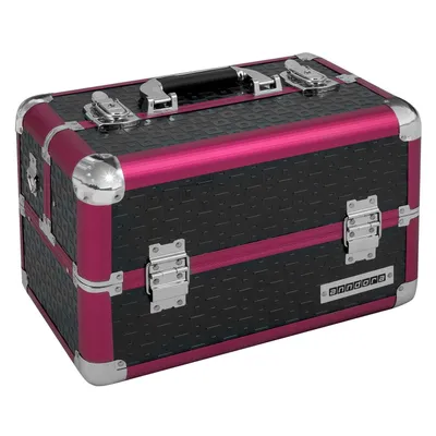 Produktbild von anndora Kosmetikkoffer Beauty Case schwarz rot √ Ziehharmonikakoffer √ Schminkkoffer √ Bastelkoffer Nähkiste - Schwarz / Rahmen Rot