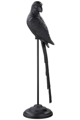 Obrázek produktu pro Gilde figurka, pták, "Papoušek", hliník, černá,Polyuretan1, v. 85 cm, hl. 21 cm 69003