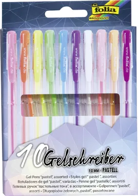 Produktbild von folia Gelschreiber PASTELL farbig sortiert 10er Etui