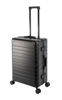 Produktbild von Aluminium Koffer Trolley M - 4 Rollen Alu-Reise-Koffer Hartschale 70l - Schwarz