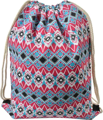Image de Juleeze JZBG0306, sac à dos ethnique bleu et rouge, dimensions : 34 x 1 x 43 cm
