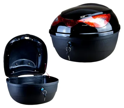Produktbild von Motorradkoffer, 22L Top Case für Roller und Motorräder, abschließbarer Helmkoffer, wasserdichter Aufbewahrungskoffer in Schwarz