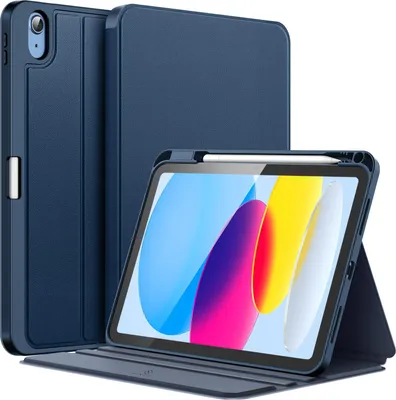 Produktbild von Fintie Hülle für iPad (A16) 11. Generation 2025 11 Zoll/10. Generation 2022 10.9 Zoll mit Stifthalter – Dünner Ständer Schutzhülle mit Stoßfester Soft-TPU Rückseite, Multi-Winkel-Ansehen, Navy