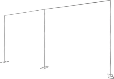 Produktbild von Backdrop-Ständer, verstellbare Größe, Metallkonstruktion, ideal für Hochzeiten, Silber, XL