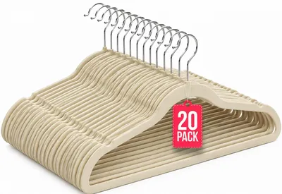 Imagen del producto de Perchas de Terciopelo Beige Pack 20 COM-FORT HOUSE