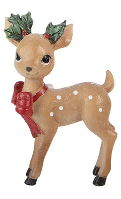 Zdjęcie produktu dla Clayre & Eef Figurka świąteczna – jeleń, 9 x 5 x 14 cm, brązowy, tworzywo sztuczne