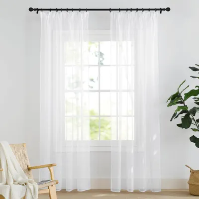 Immagine prodotto di Tende trasparenti in voile, colore bianco, dimensioni 220 x 140 cm (confezione da 2)