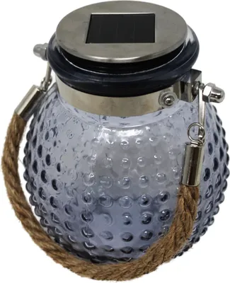 Zdjęcie produktu dla Coen Bakker lampa solarna szklana szara z uchwytem szerokość 12,5cm wysokość 10,5cm