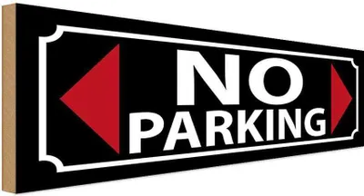 Image de vianmo Panneau en bois 10x27 cm No Parking Parken Parkplatz