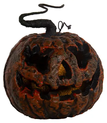 Produktbild von Verrotteter Halloween Kürbis mit Strunk und LED Beleuchtung 25 cm
