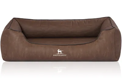 Produktbild von Knuffelwuff Orthopädisches Hundebett Rockland aus Kunstleder XL 105 x 75cm Braun
