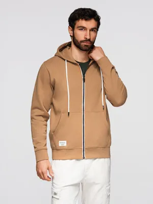 Obrázek produktu pro Mikina s kapucí OMBRE na zip Basic OM-SSBZ-0272, barva coffee, velikost S