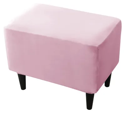 Produktbild von Hockerbezug / Poufbezug für Fußhocker und Pouf – Rosa, Premium Velours, weich, elastisch, passgenauer Schutzbezug