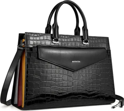 Image de BOSTANTEN Femme Porte-documents en cuir 15.6 pouces Sac à bandoulière Business