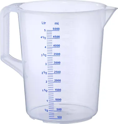 Produktbild von Messbecher Meßkanne Meßbecher 5000 ml Geschlossener Griff PP geprägte Skala -20°C bis +100°C