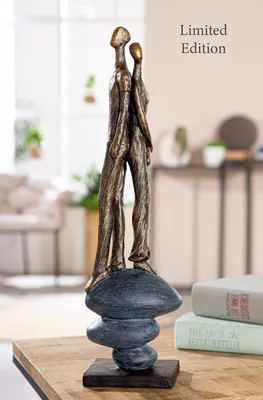 Productafbeelding van Gilde Skulptur, Paar, Growing together, Kunstharz, grau, bronzefarben, VE 1 Höhe: 37.60 cm Breite: 7.80 cm Tiefe: 10.00cm 59212