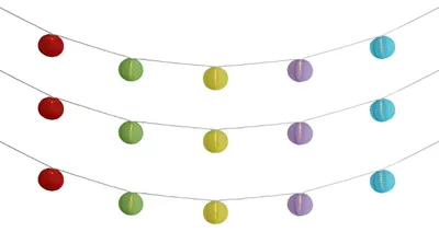 Produktbild von 15 LED Lampion Lichterkette warmweiß IP44 mit Timer Netzbetrieb mehrfarbig oder weiß Outdoor Set 12 Stück