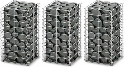 Immagine prodotto di Maison Exclusive - Set Gabbione 3 pz in Filo Zincato 25 x 25 x 50 cm