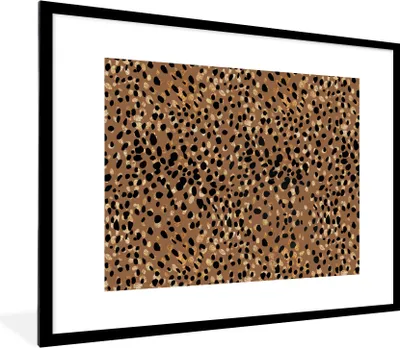 Produktbild von MuchoWow® Gerahmtes Poster Tiermuster - Braun - Schwarz 80x60 cm - Poster mit Schwarzem Bilderrahmen Wandposter Rahmen Foto Bilder - Schlafzimmer-Dekorationen - Fotoposter
