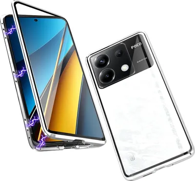 Image de Étui pour téléphone Xiaomi Redmi Note 13 : coque 360° magnétique en verre et métal