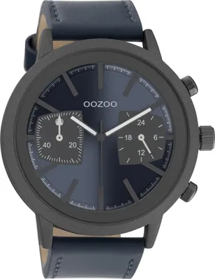 Immagine prodotto di Orologio da polso Oozoo in pelle blu scuro C10807 Orologi da uomo analogici al quarzo UOC10807