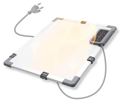 Imagen del producto de Calentador infrarrojo de escritorio, 117W - 36x45 cm. Placa calefactora - 3 niveles de temperatura - Montaje en mesa