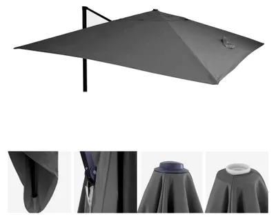 Produktbild von Ersatzbezug für Ampelschirm, 3x3m (Ø4,24m) Polyester 2,7kg - anthrazit