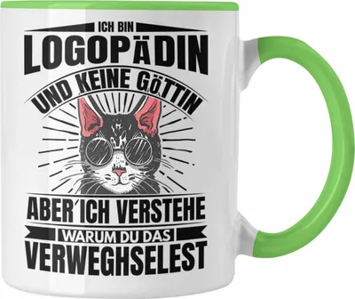 Produktbild von Trendation - Logopädin Lustiger Spruch Tasse Geschenk Logopädie (Grün)