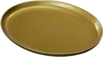 Produktbild von Kerzenteller goldfarben, oval 9 x 12cm, satiniert