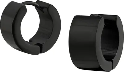 Produktbild von 316L Chirurgenstahl Klappcreolen Ohrringe 14mm in schwarz