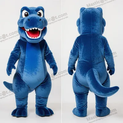 Produktbild von Blauer MASTICOT Samt-Plüsch Tyrannosaurus Rex Maskottchen
