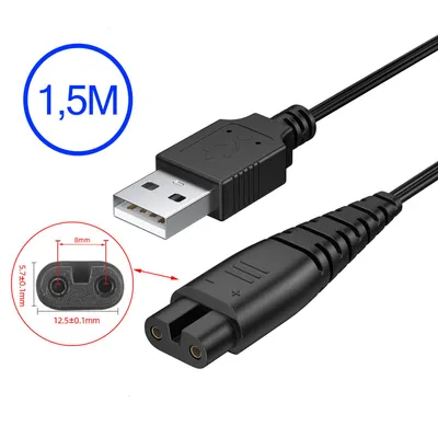 Produktbild von USB Ladekabel kompatibel Hatteker Rasierer Haarschneidemaschine RFC-588,RFC-598,RFC-690,RFC-692 RFC-696,RSCX-9598,RSCX-7598,RFC-676, 676pro,DC5V Kabel