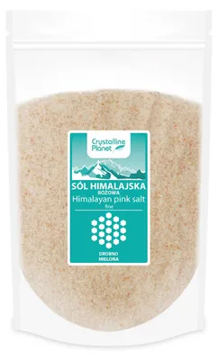 SÓL HIMALAJSKA RÓŻOWA DROBNO MIELONA 1 kg - CRYSTALLINE PLANET