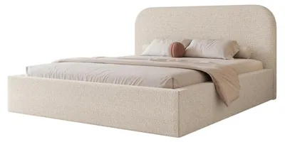 Produktbild von Polsterbett FUZZI 140x200 Ecru Creme Webstoff mit Bettkasten & Lattenrost