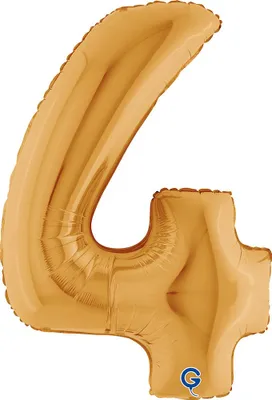 Produktbild von Karaloon goldener Ballon Zahl 4 aus aluminiumbeschichteter Folie