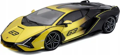 Produktbild von Bburago 18-11100 - Modellauto - Lamborghini Sian FKP 37 (gelb-schwarz, Maßstab 1:18)
