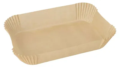 Produktbild von 100x Backpapierzuschnitte für Heißluftfritteusen Mikrowelle Backofen 22 x 14 x 4,5cm braun