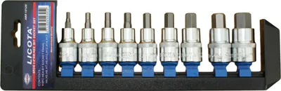 Produktbild von Innensechskant Nuss Set, 9-teilig, H4-H17, 1/2 Zoll, Chrom Vanadium