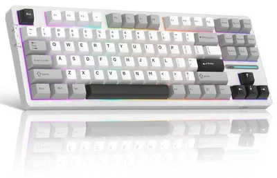 Produktbild von Tri-Mode Mechanische Tastatur 87 Tasten, RGB, Hot-Swap, 8000mAh Akku, Bluetooth/2.4G/USB, Gasket Mount, Gaming-Tastatur, Leise Gaming Keyboard
