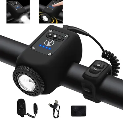 Productafbeelding van Elektronische fietsbel met licht - 6 geluiden - USB-C oplaadbaar - IPX5 waterdicht
