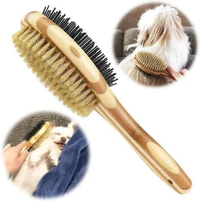 Produktbild von Doppelbürste für Haustiere, 2-in-1 Pflege, Knotenentferner, Mittelgröße