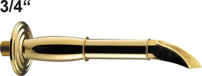 Produktbild von Brunnenröhre Brunnenauslauf Messing poliert mit Schaufelausladung zur Wandmontage 3/4" Länge: 29 cm