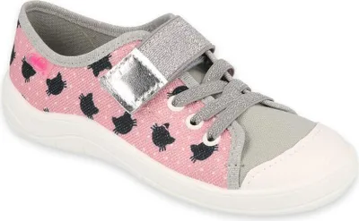 Produktbild von Mädchen Canvas-Sneaker Befado 251Y183 rosa mit Katzen