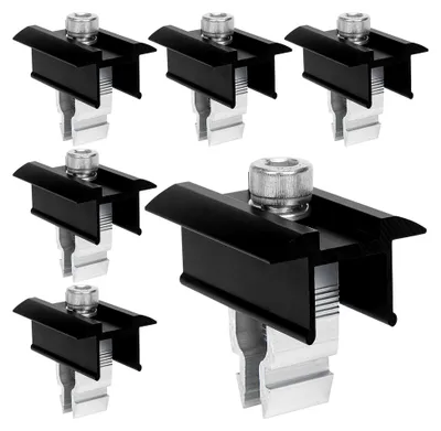 Produktbild von 6 Stück Endklemme Halterung Balkonkraftwerk 30mm, Befestigung Solarmodul Halterung Set, Solarpanel Mittelklemme Aluminiumlegierung für PV Solar Module Befestigungen, Dachhalterungen Solarmodule
