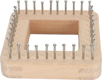 Produktbild von Holzstrick -Webstuhl professionelle DIY Handgefertigte Brett zum Weben von Hutschalschalkindern Erwachsene 10x10 cm / 3,9x3,9in