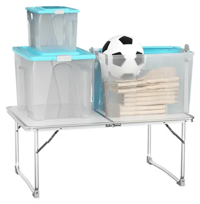 Obrázok produktu pre Campingový stôl – skladací stôl – kompaktný – hliníková konštrukcia – 60x40x26 cm – vhodný do záhrady, na balkón alebo na kemping