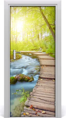 Produktbild von Tulup Türaufkleber 85x205 cm Dekorative Aufkleber Selbstklebend Wasserdichte Tapete Abnehmbar Schlafzimmer Wohnzimmer Wohnkultur - Weg im Wald