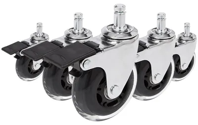 Produktbild von hjh OFFICE Stuhlrollen 5x ROLO SKATE CT 11mm/75mm Ersatz Rollen Bürostuhl für Parkett, Laminat, Fliesen oder Steinboden