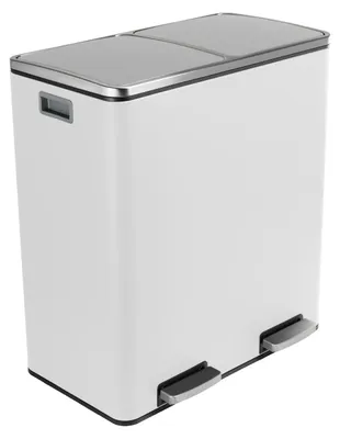 Produktbild von Metall-Mülleimer Doppelkammer weiß