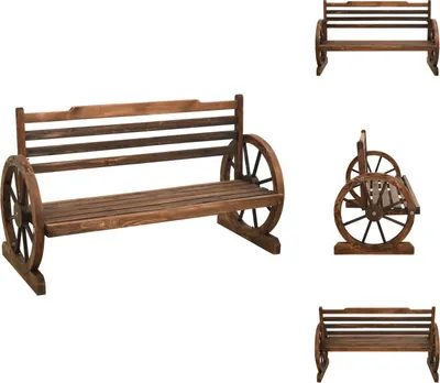 Zdjęcie produktu dla vidaXL Ławka ogrodowa 112 cm z litego drewna jodłowego - Ławki ogrodowe